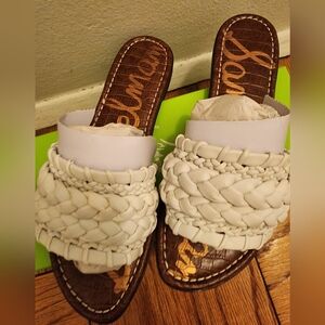Giada White woven leather sandal
